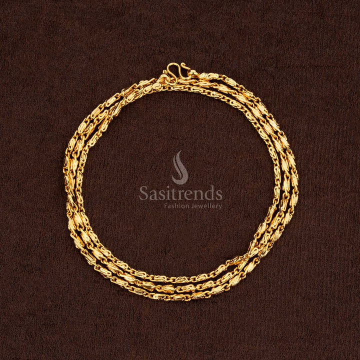 Glittering micro gold plated designer chain featuring rich golden finish and smooth flow – Sasitrends