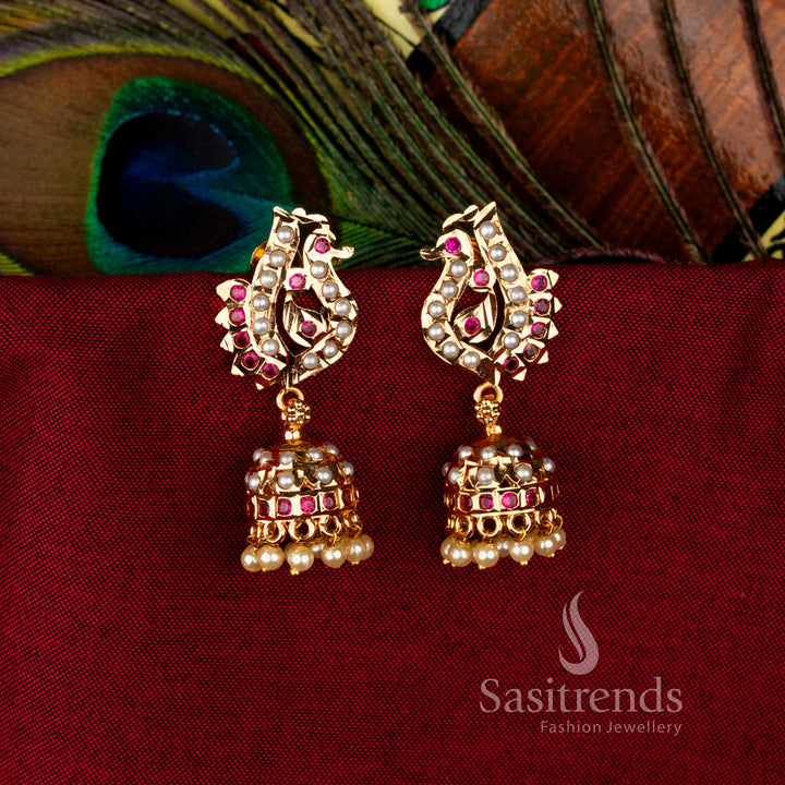 Graceful Guaranteed Impon Addigai Micro Gold Plated Temple Jhumka Earrings, intricate cultural jewellery for festive occasions – Sasitrends