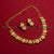 Charming Micro Gold Plated Floral Leaf Necklace with Green AD Stones. Latest Traditional Design