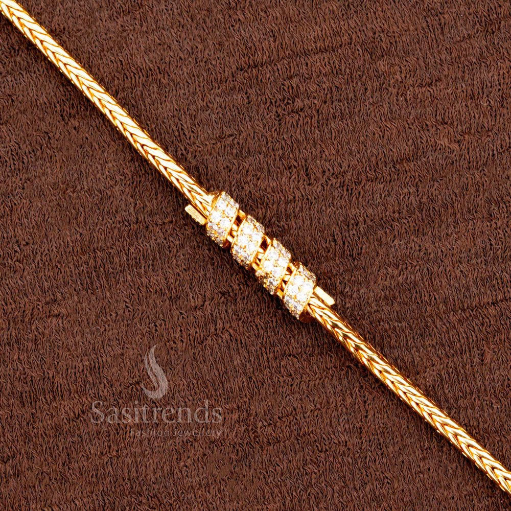 One Gram Traditional Gold Look Spring Shape Muggapu Chain – Sasitrends