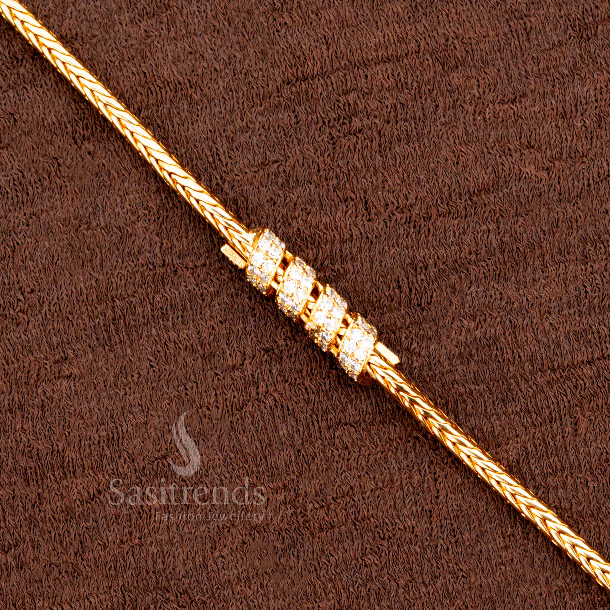 One Gram Traditional Gold Look Spring Shape Muggapu Chain – Sasitrends