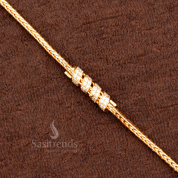 One Gram Traditional Gold Look Spring Shape Muggapu Chain – Sasitrends