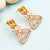 Elegant Rose Gold Earrings with LCD Yellow American Diamonds - Matching Earring