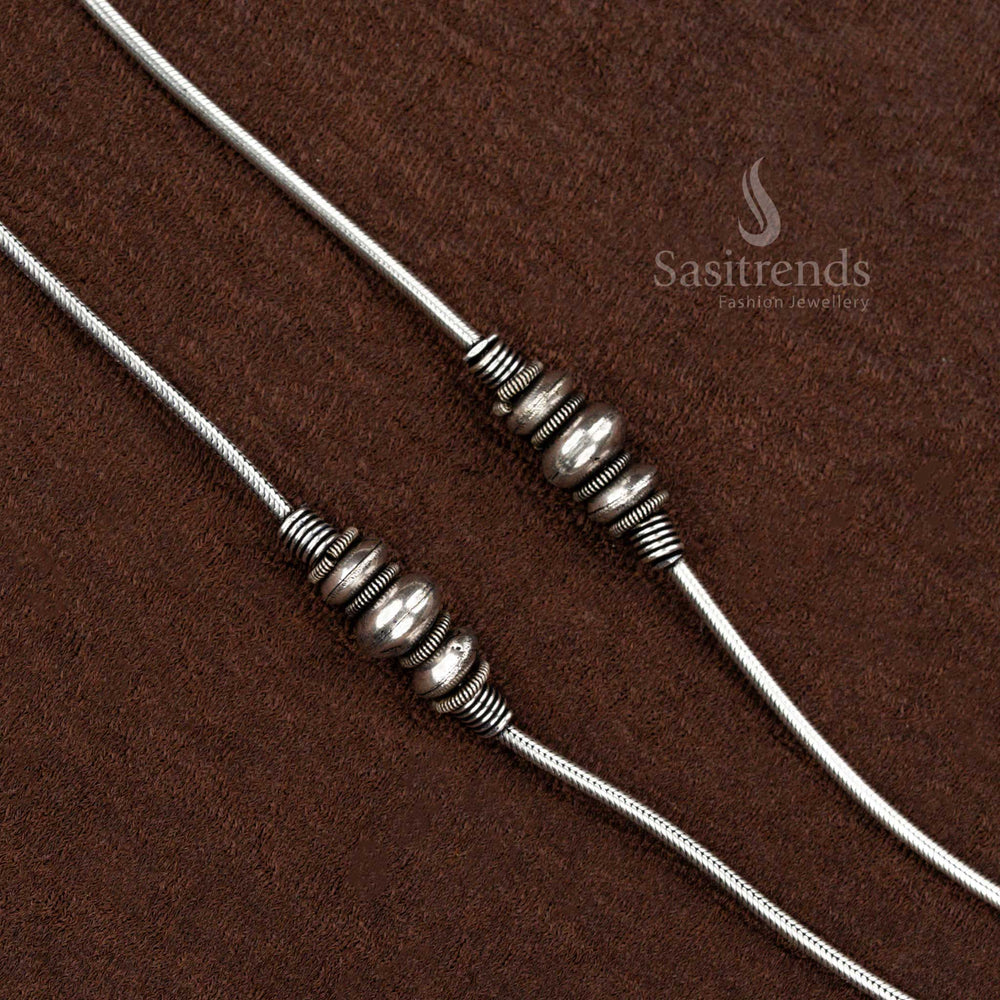 Elegant Traditional Indian Payal with ghungroo bells and oxidised finish – Sasitrends