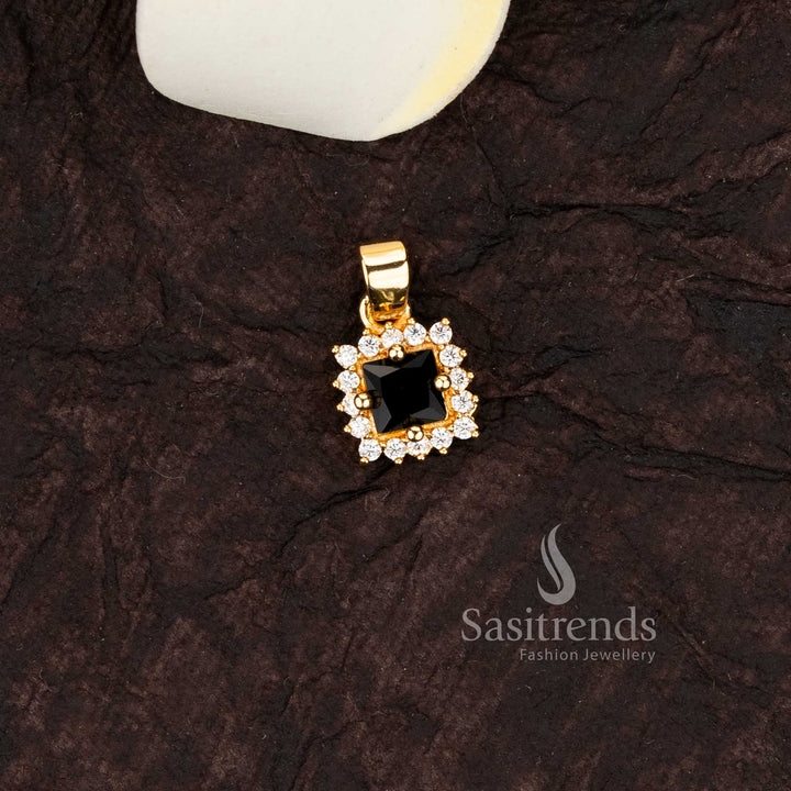Square cut AD stone pendants in one gram gold plating guaranteed to look like real gold - Sasitrends