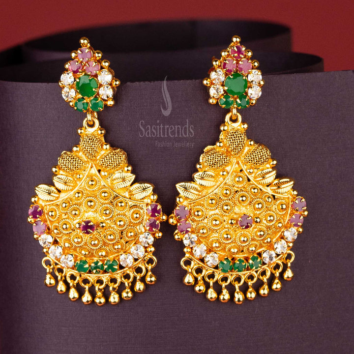 elegant-ad-stone-studded-1471T-gold-plated-earrings-multi