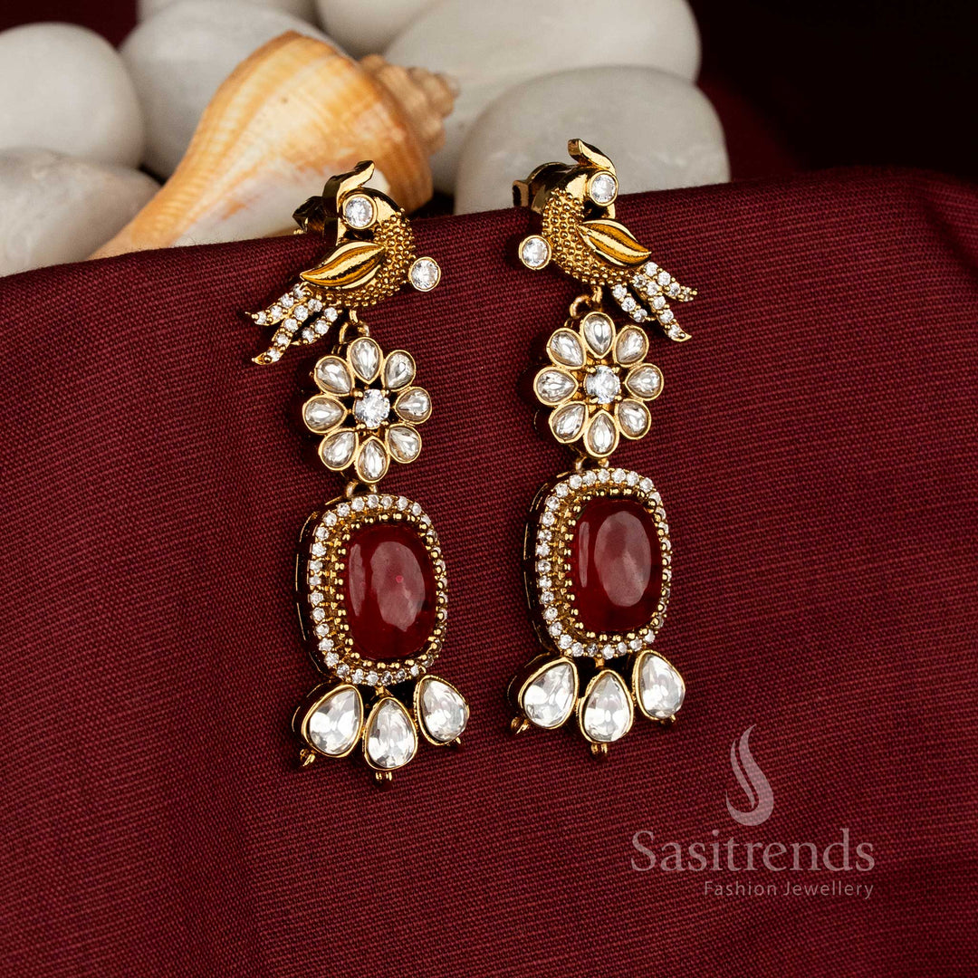  Elegant Victorian parrot floral squared earrings for luxury brunches – Sasitrends