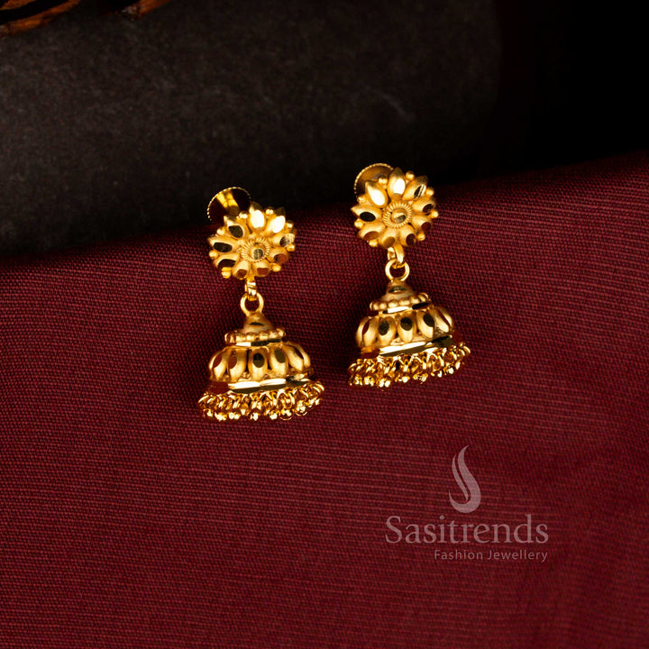 Beautiful Forming Micro Gold Plated Traditional 24K Karanphool Floral Jhumka Earrings – Guaranteed