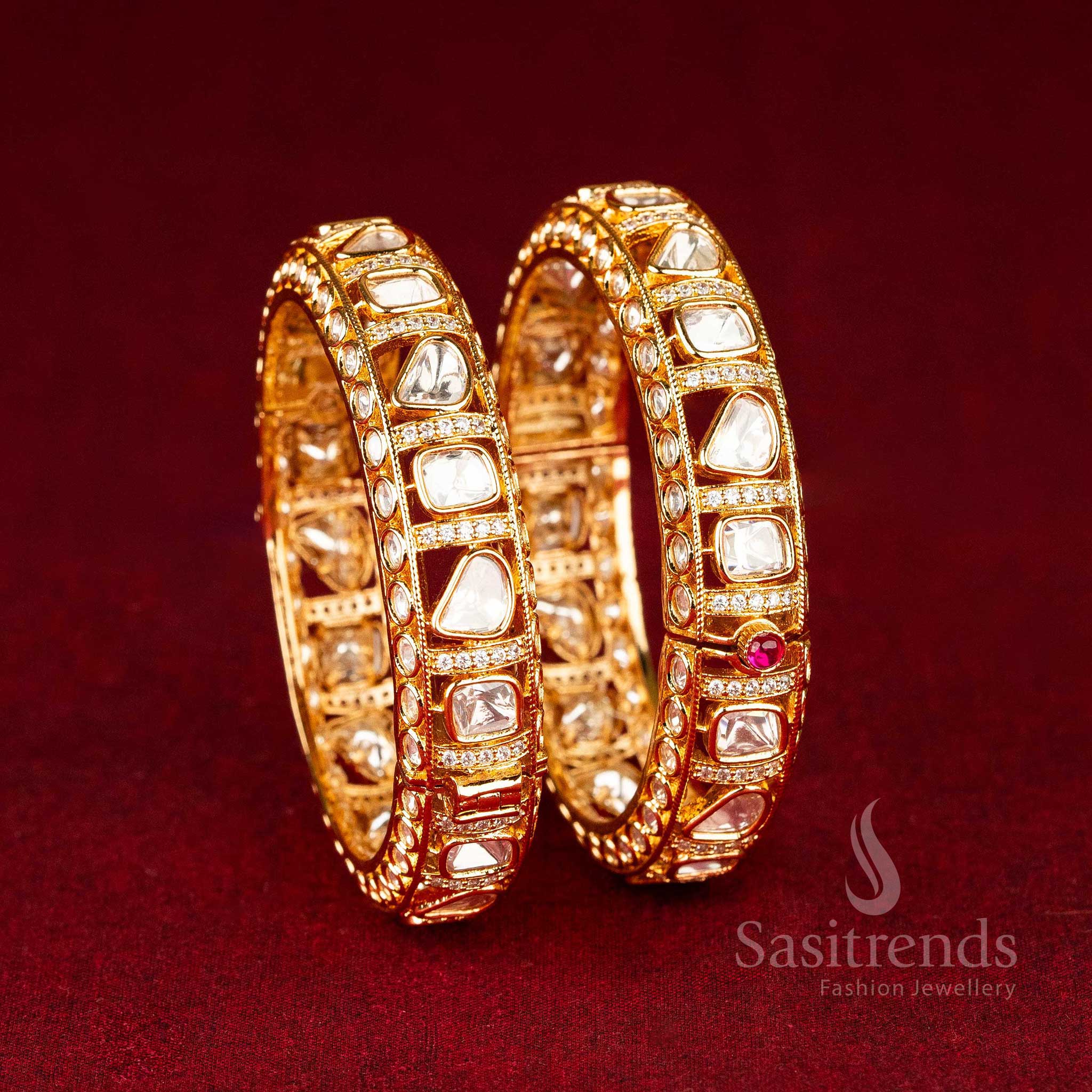 American Diamond Kundan Stone Bangles