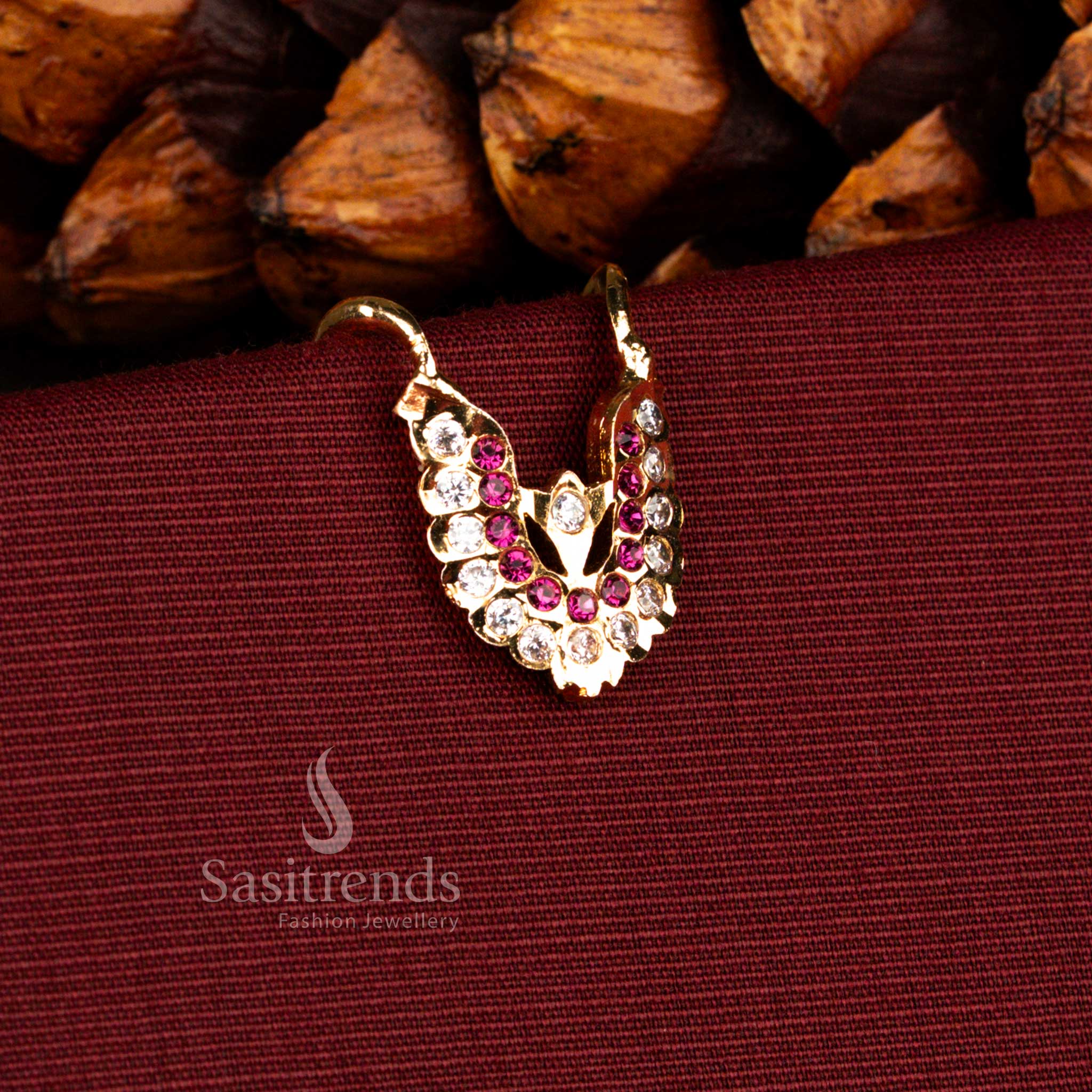 Impon 24K micro gold plated traditional ring with real gold look shine, perfect for festive ceremonies, cultural events and elegant daily traditional wear – Sasitrends