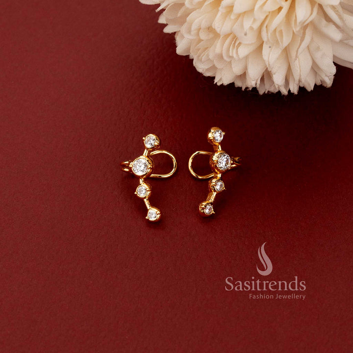 Beautiful Impon Gold Plated Statement Earcuff with Intricate Traditional Detailing for Women - Sasitrends
