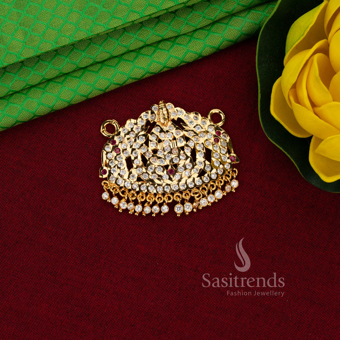 Impon micro gold plated Goddess Lakshmi AD pendant - Sasitrends