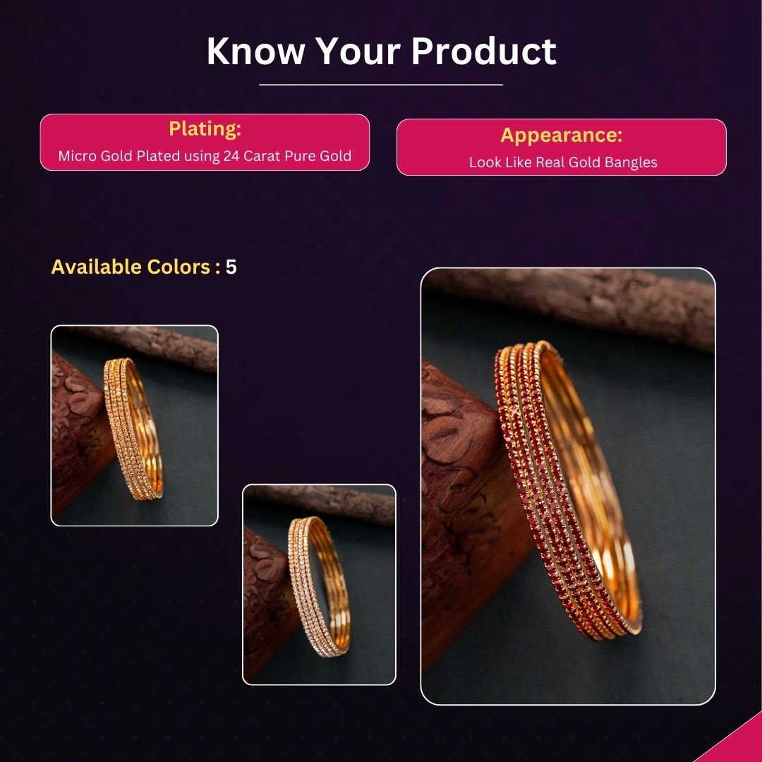 Micro Gold Plated Bangles Measurement Image - Sasitrends