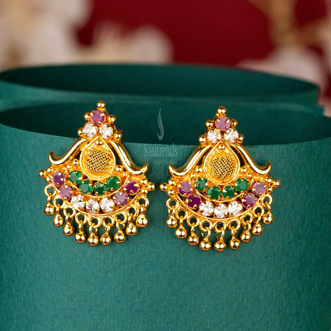 Guaranteed Micro Gold-Plated Stud Tops Earrings Floral Design