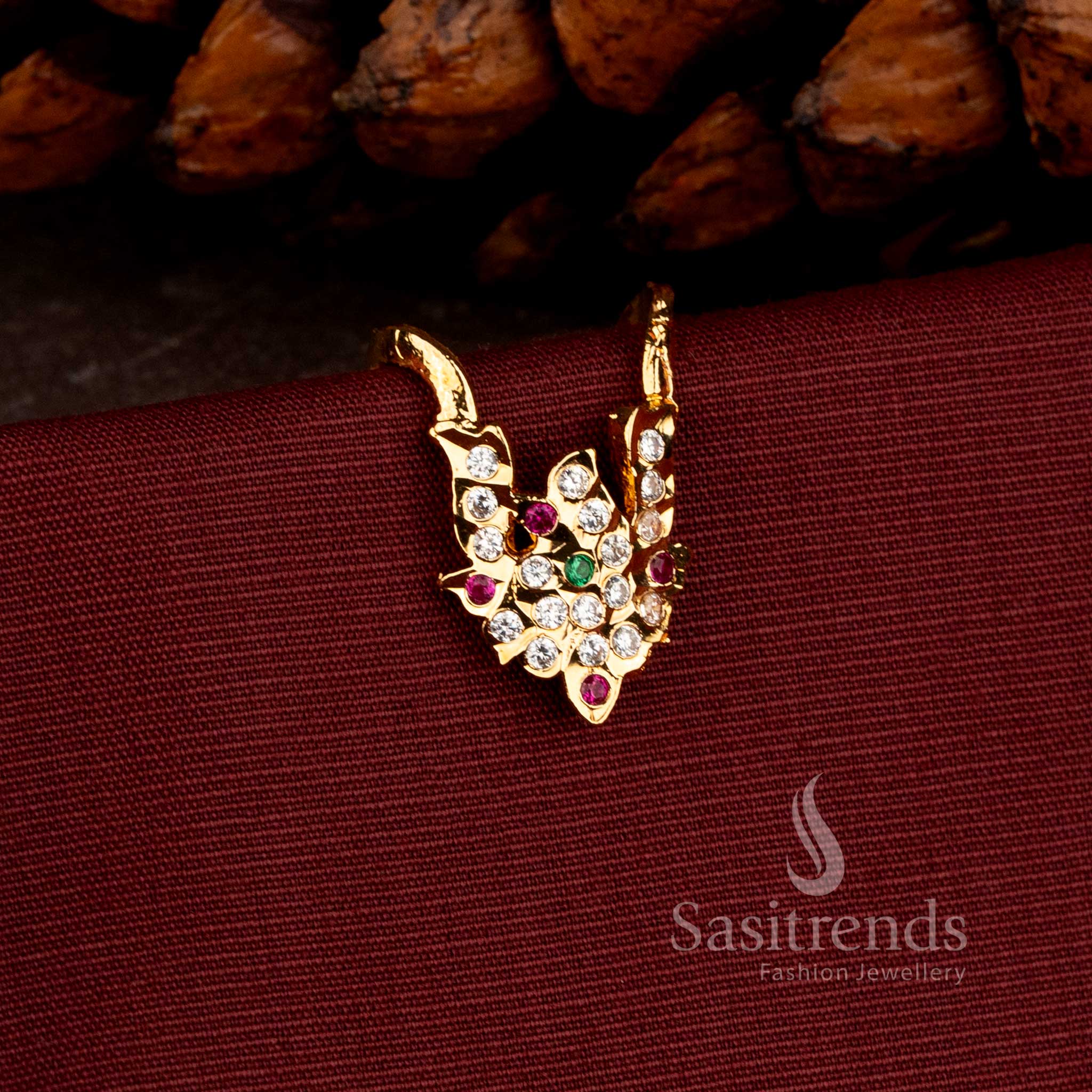  Impon Micro Gold Plated Gati Ring with Adjustable Band and AD Stone Detailing - Sasitrends