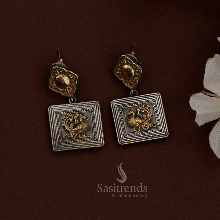 Oxidised silver nakshi husli necklace set for cultural and festive styling- Sasitrends

