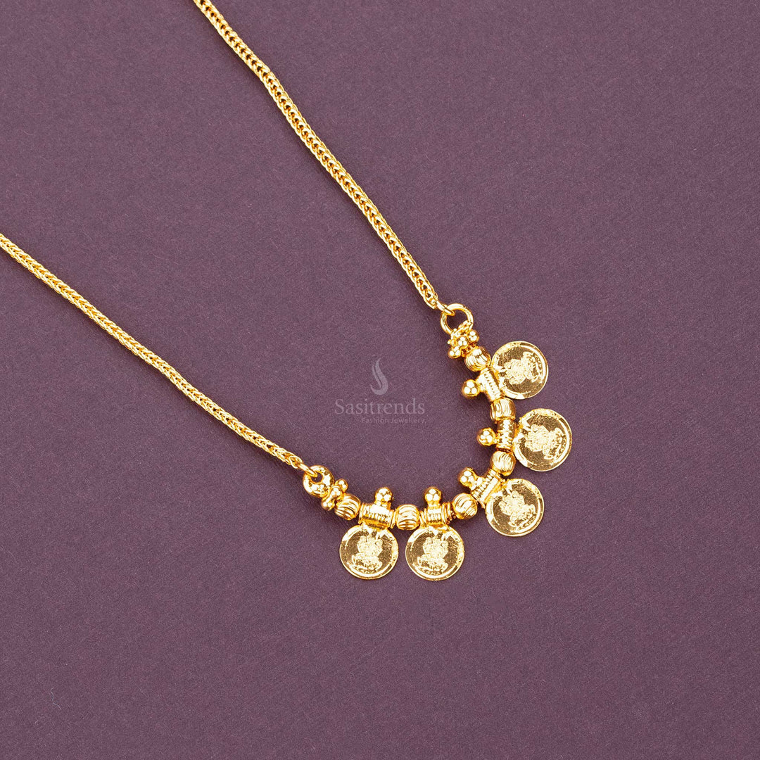 One Gram Micro Gold Plated Attractive Kerala Lakshmi Coin Necklace  Sasitrends