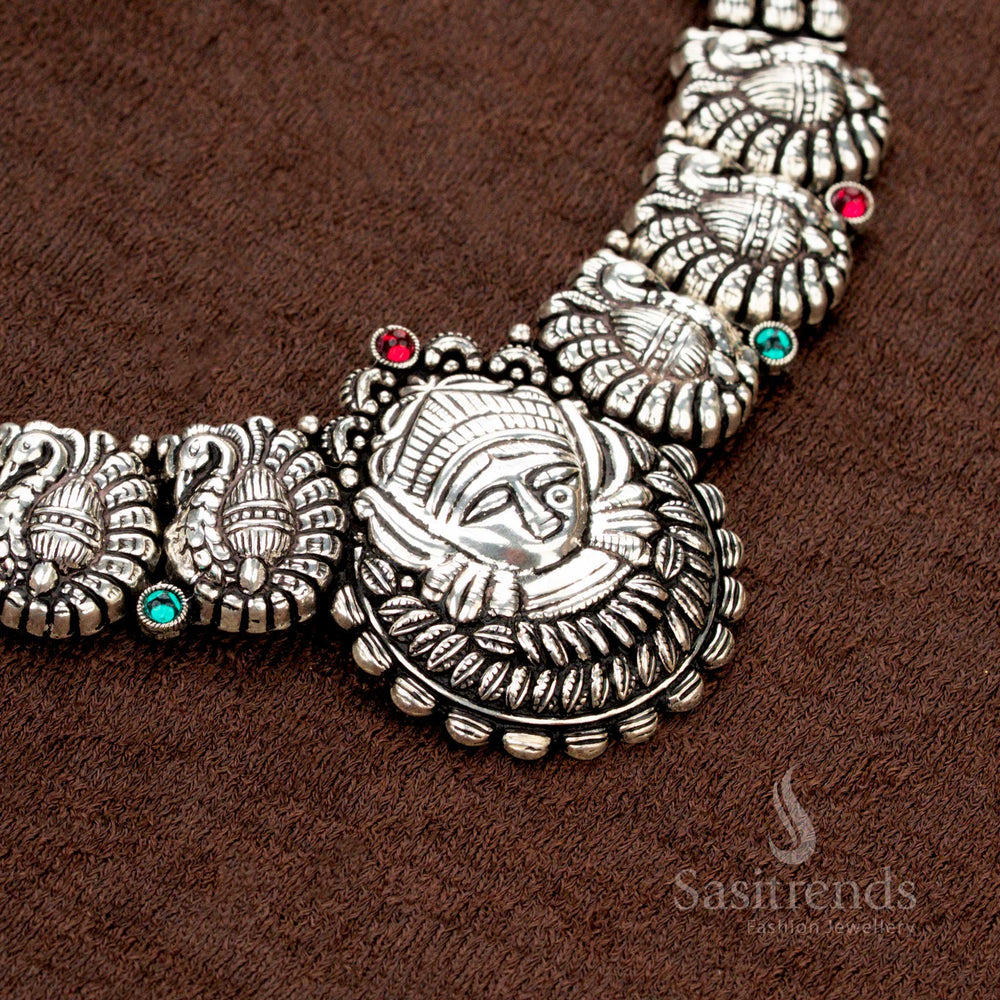 Traditional Navarathri wear oxidised jewellery with bead structure - Sasitrends