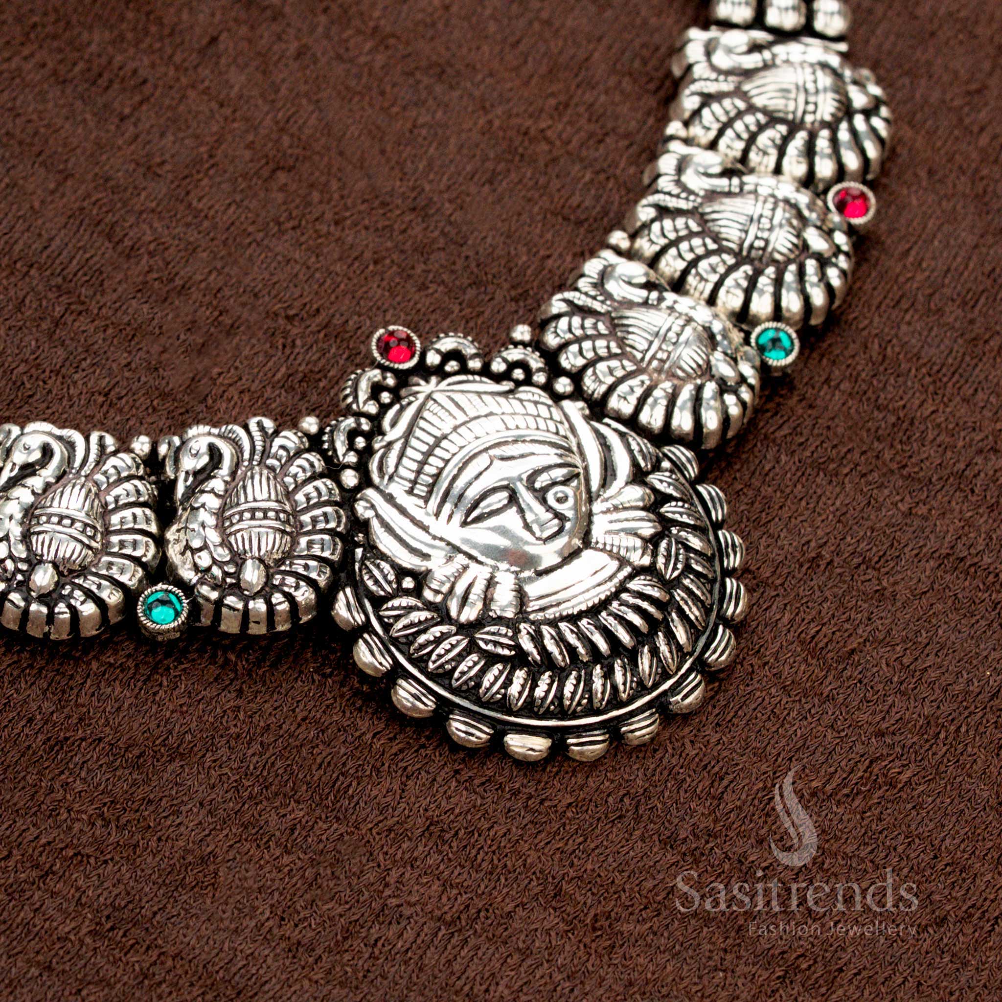 Traditional Navarathri wear oxidised jewellery with bead structure - Sasitrends
