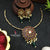 Traditional Temple Gold Finish floral Pendant Choker Necklace with Kemp Stone