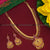 Ethnic Charm: Traditional Micro Gold Plated Tilak Pendant Necklace Jewellery Set with Sparkling Stone and Golden Balls - Sasitrends