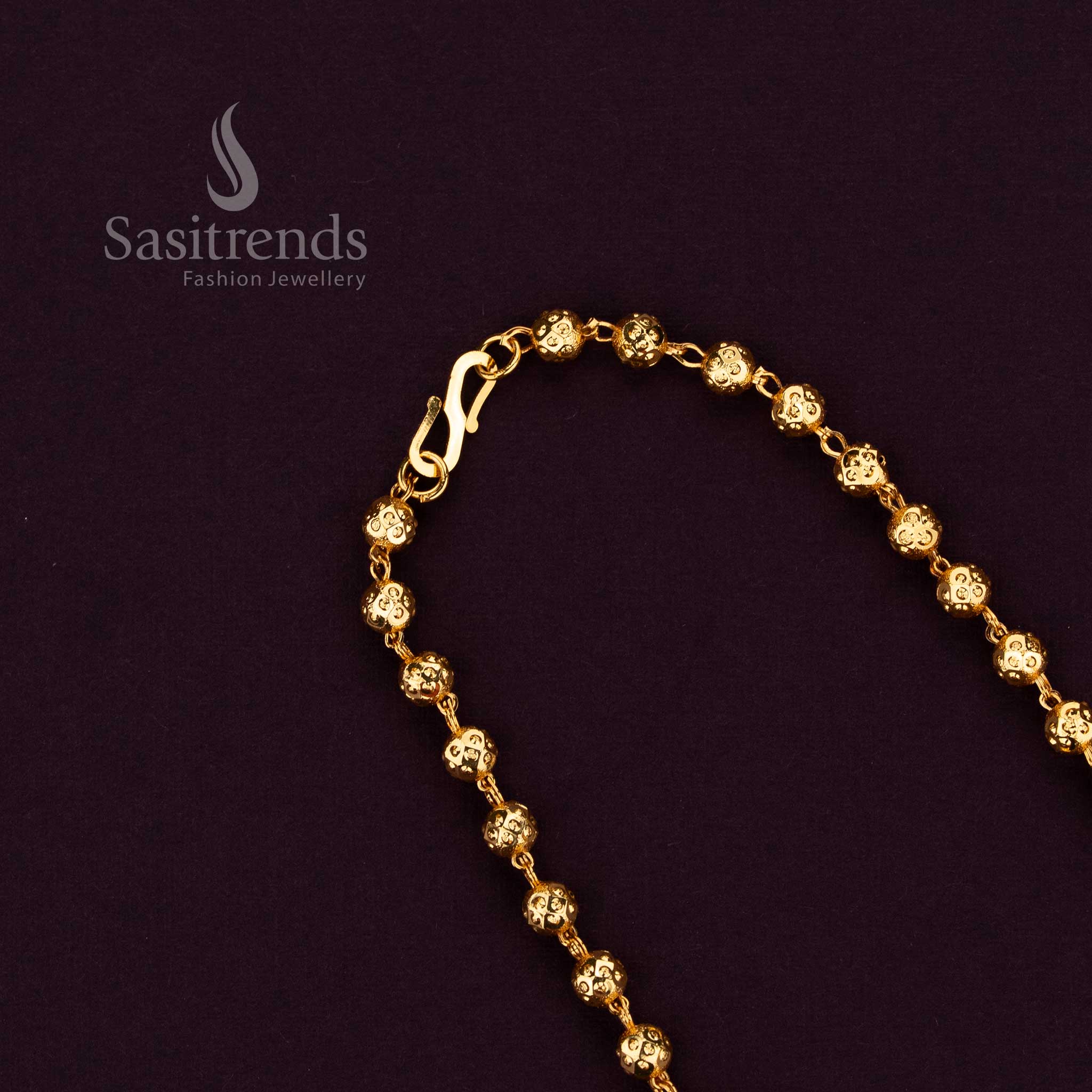 Sasitrends 24K micro gold plated traditional designer ball chain collection featuring classic bead link craftsmanship