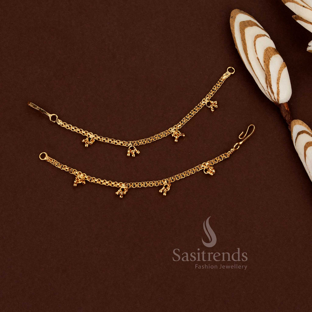 Micro gold plated double link rope chain with thick braided design 2600H - Sasitrends