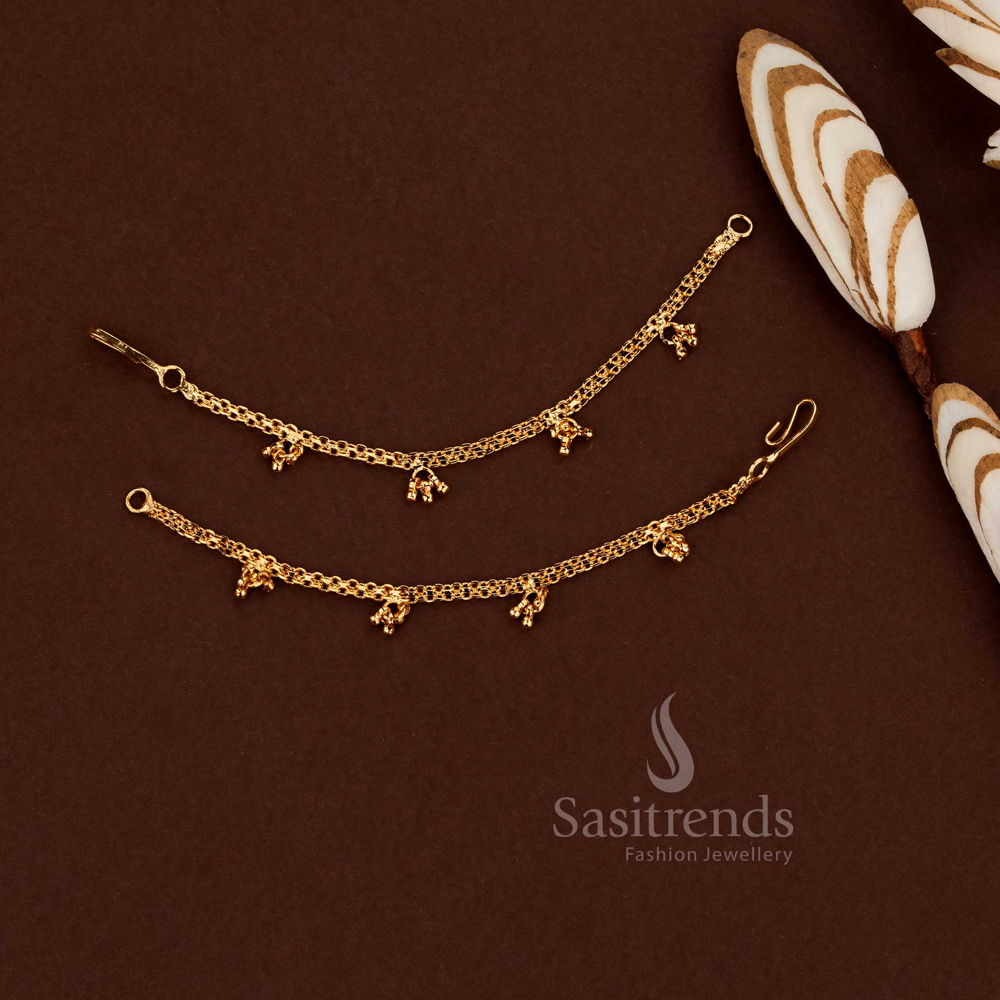 Micro gold plated double link rope chain with thick braided design 2600H - Sasitrends
