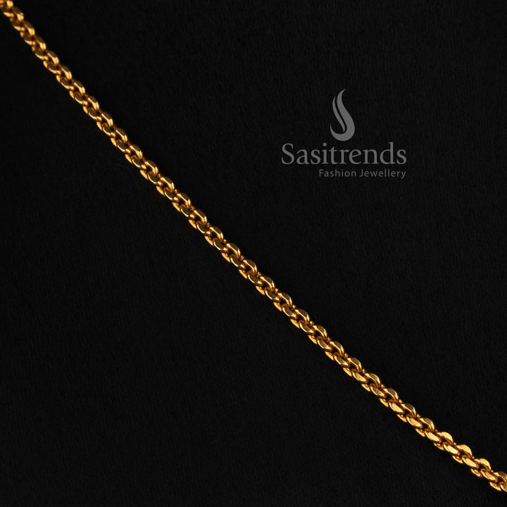 Traditional Antique Gold Plated Floral Pendant Necklace Set with Ornamental Round Centre Design | Ethnic & Festive Wear - Sasitrends 