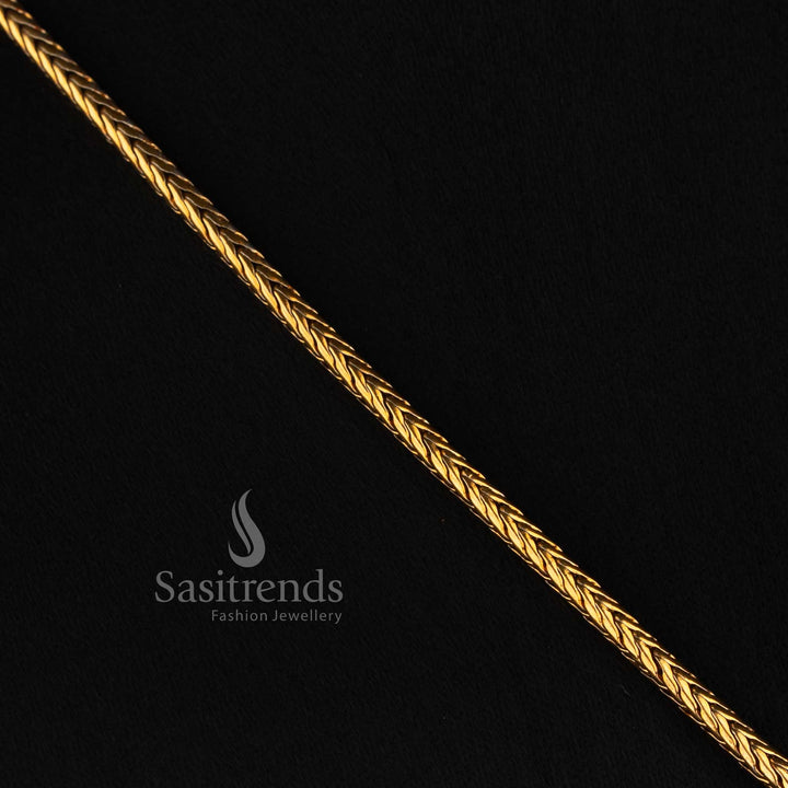 Sasitrends Amazing Antique Gold Plated Traditional Floral Flower Motif Round Pendant Necklace Set for Festive & Temple Wear