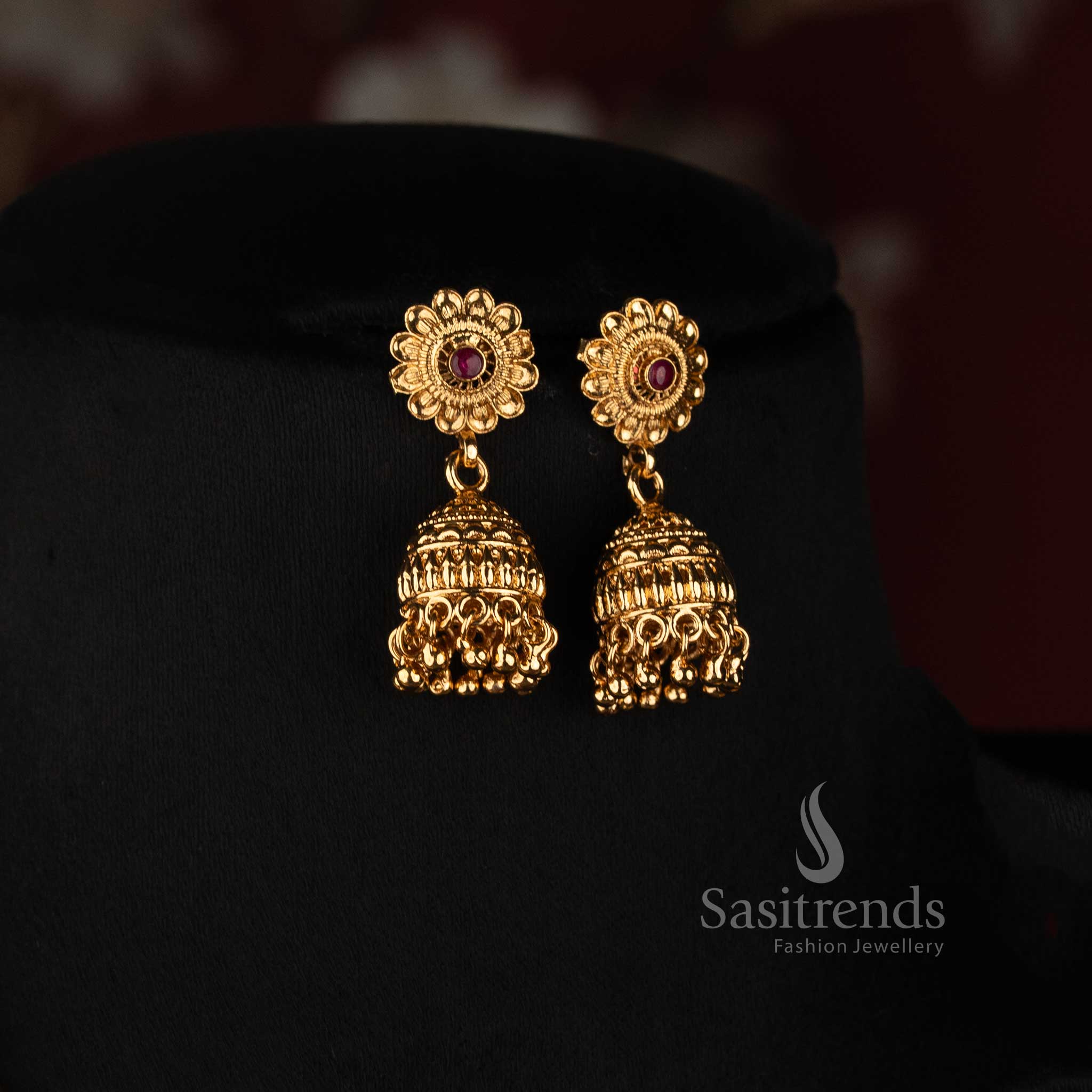 Iconic Antique Gold Plated Five Layer Long Beaded Necklace Set with Intricate Jhumka Earrings for Ethnic & Wedding Wear - Sasitrends 