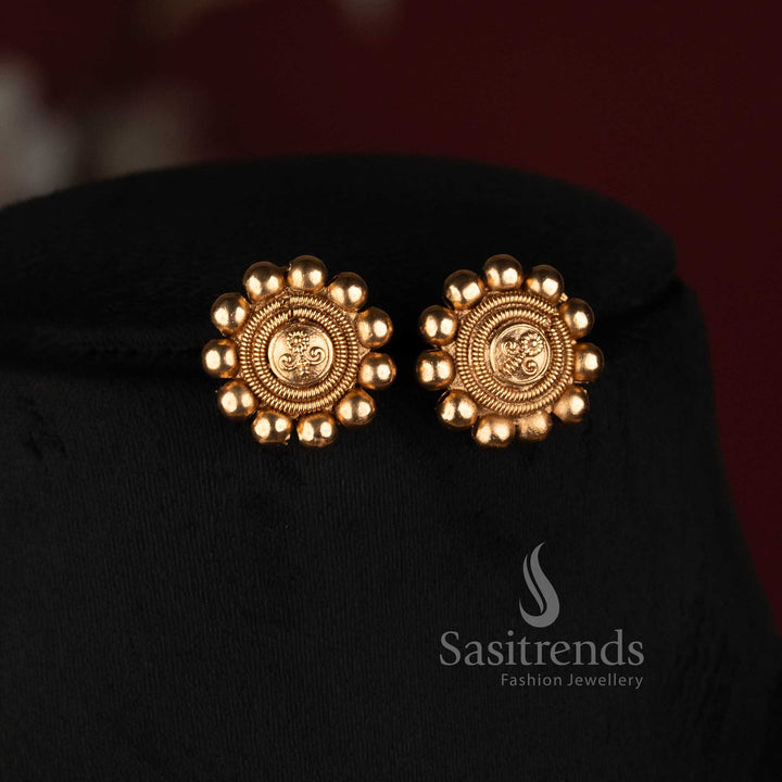 Sasitrends antique gold plated traditional leaf floral necklace jewellery set with premium stone embellishment