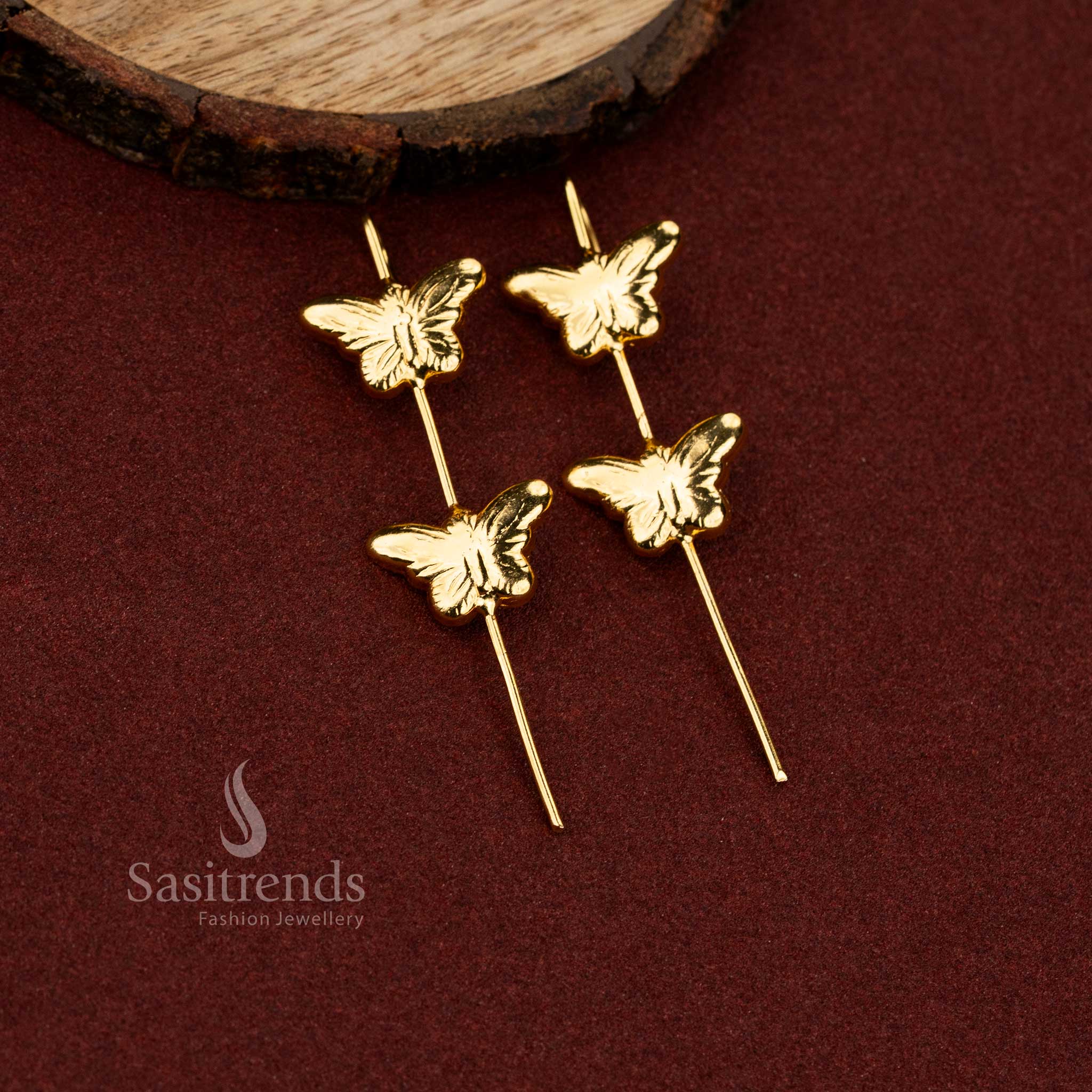 Sasitrends butterfly design 24K gold plated ear cuff earrings collection for girls party wear jewellery
