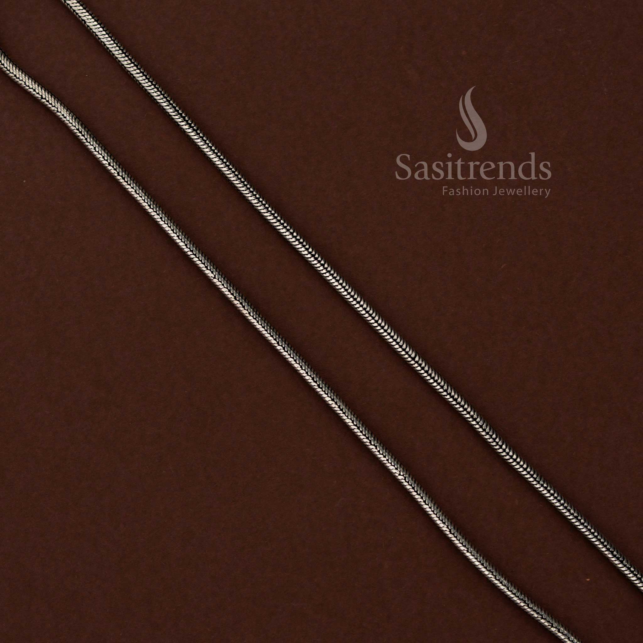Sasitrends everyday wear oxidised silver snake style anklet crafted for comfortable daily styling