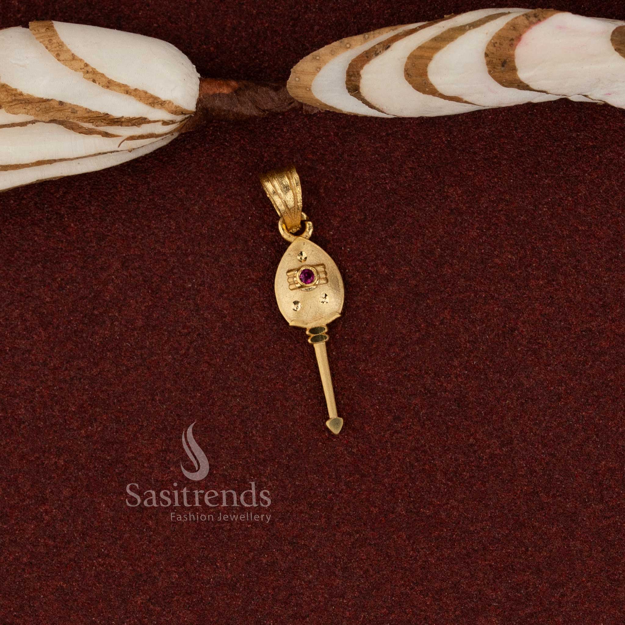 Sasitrends cultural heritage 24K micro gold plated forming pendant crafted with refined detailing suitable for devotional gatherings and traditional styling