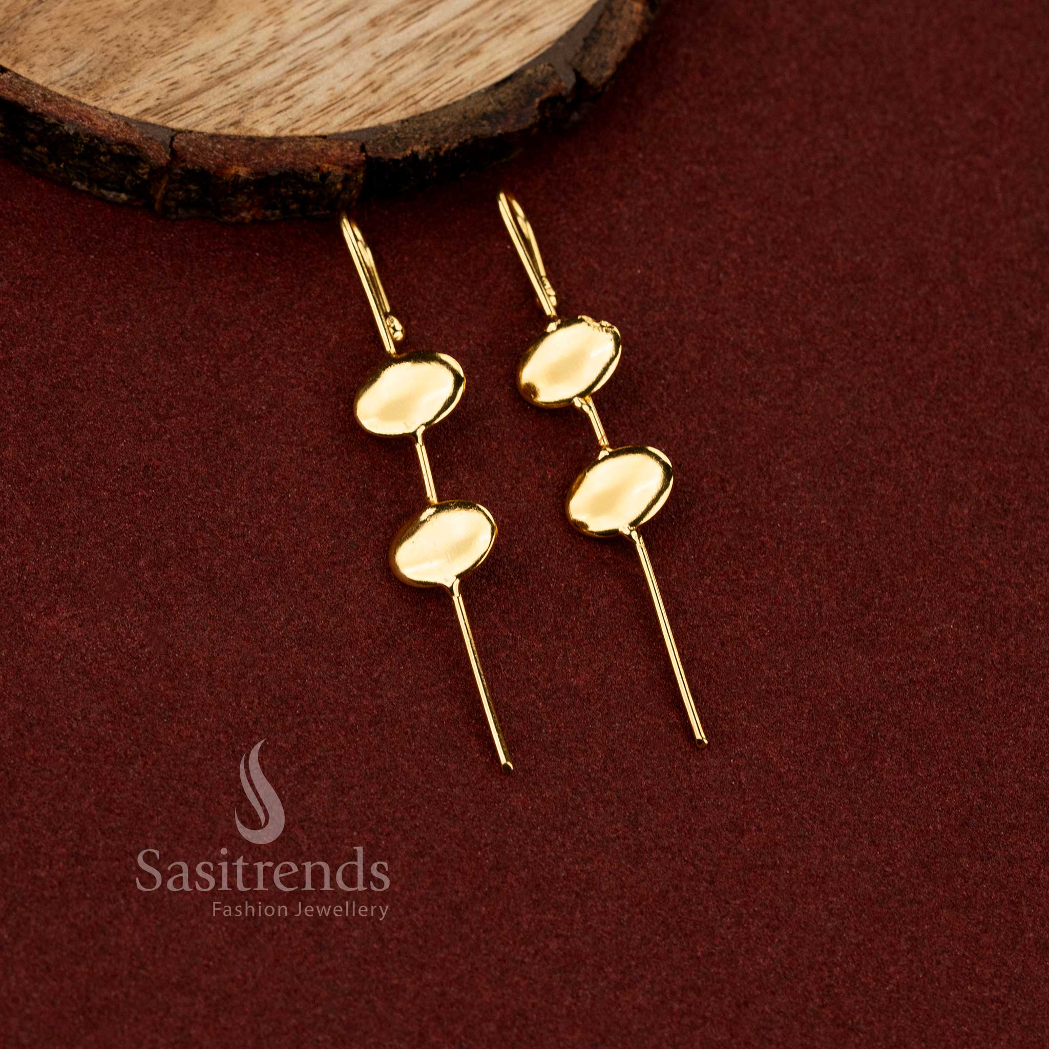 Sasitrends glossy finish 24K gold plated ear cuff earrings crafted for elegant daily styling and festive occasions
