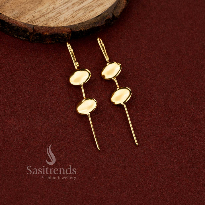 Sasitrends glossy finish 24K gold plated ear cuff earrings crafted for elegant daily styling and festive occasions