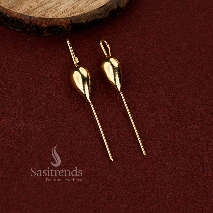 Sasitrends gold tone 24K plated ear cuff earrings crafted with elegant detailing suitable for celebrations and gatherings