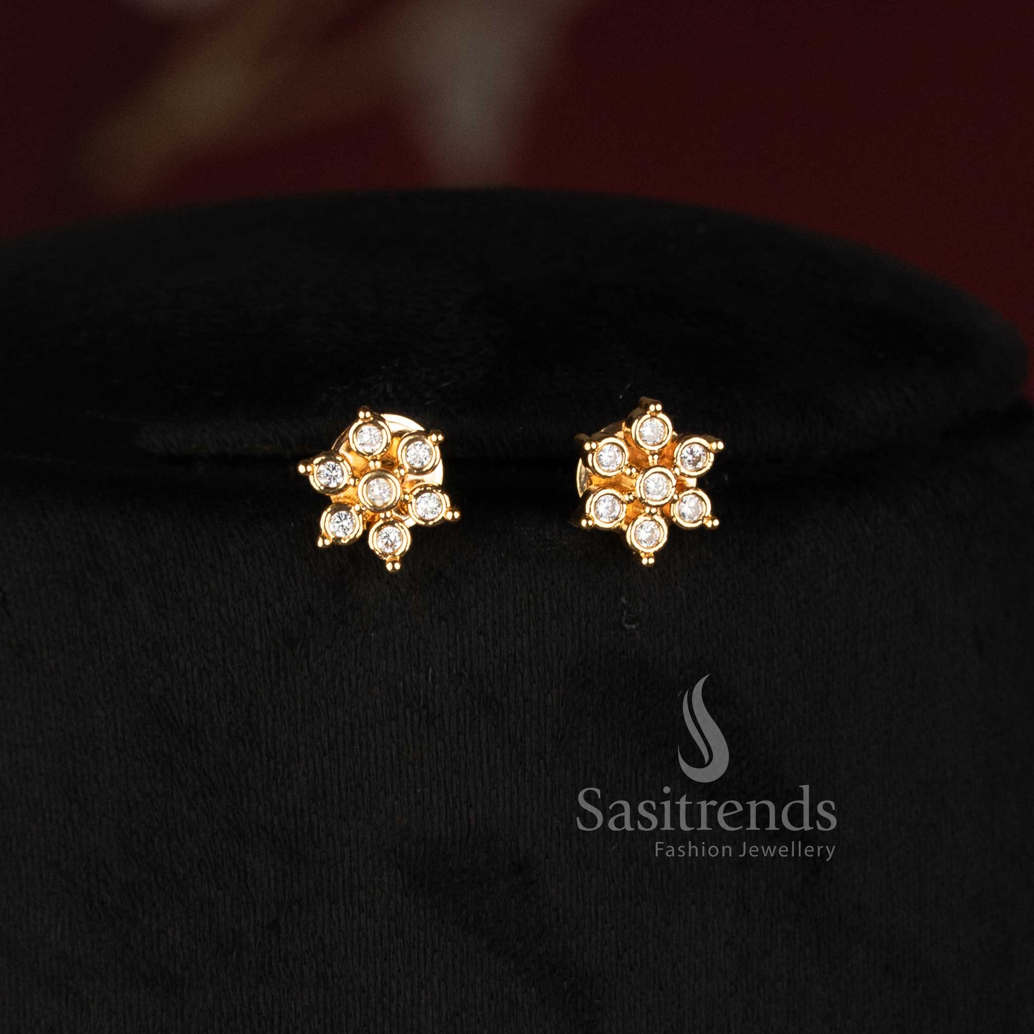 Sasitrends Impon Addigai long floral pear shaped micro gold plated necklace set