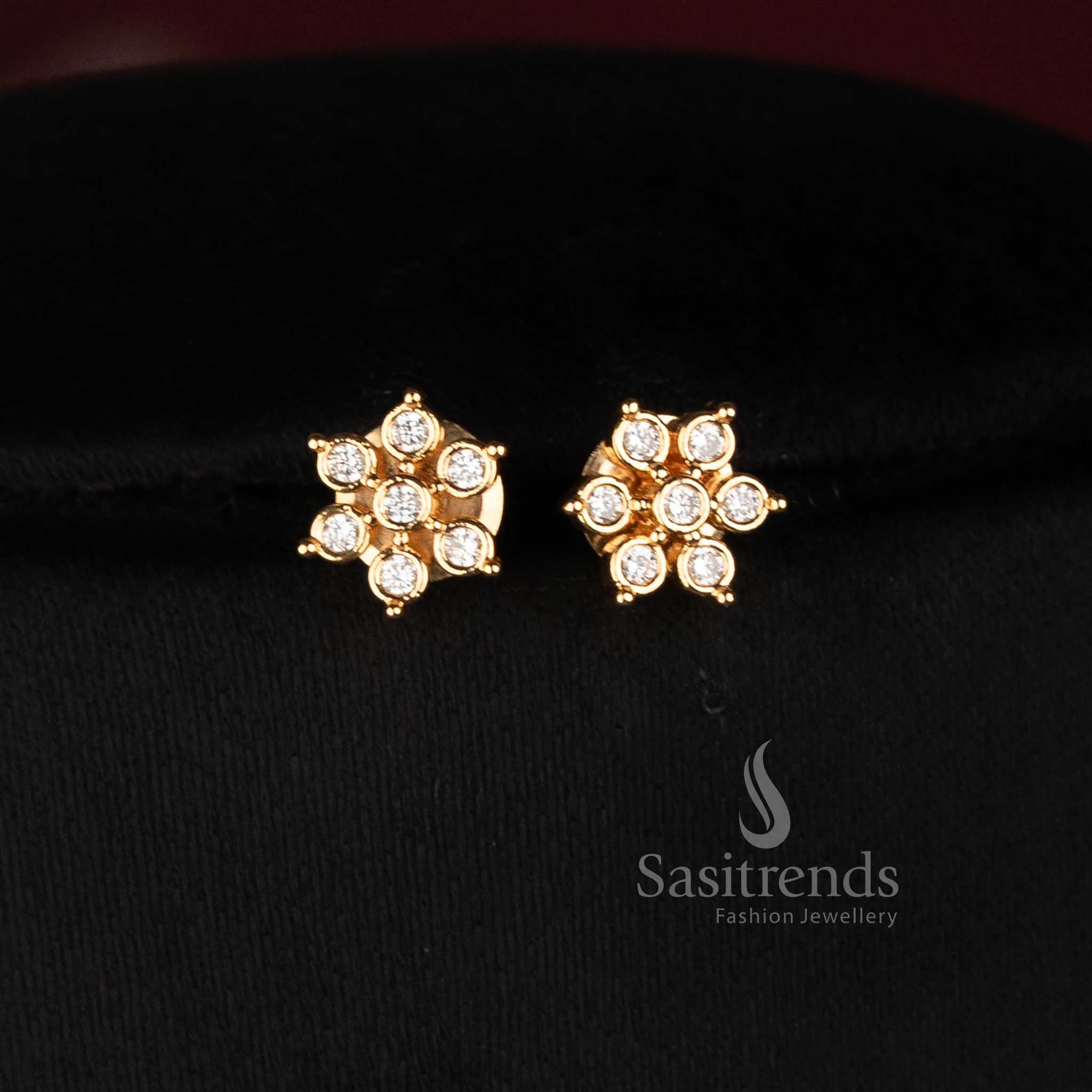 Sasitrends Impon Addigai short and long oval floral micro gold necklace jewellery set