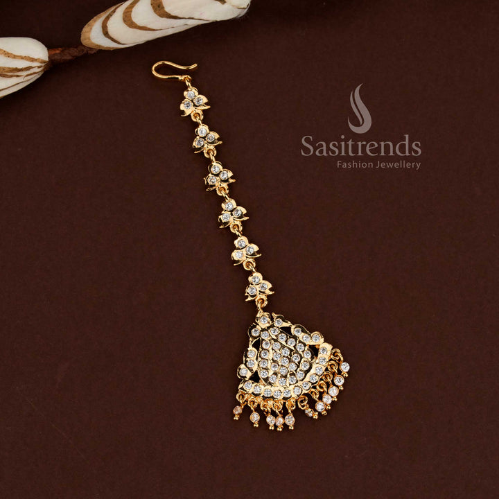Sasitrends Impon Gati Micro Gold Plated Maang Tikka Collection elegant wedding forehead ornament
