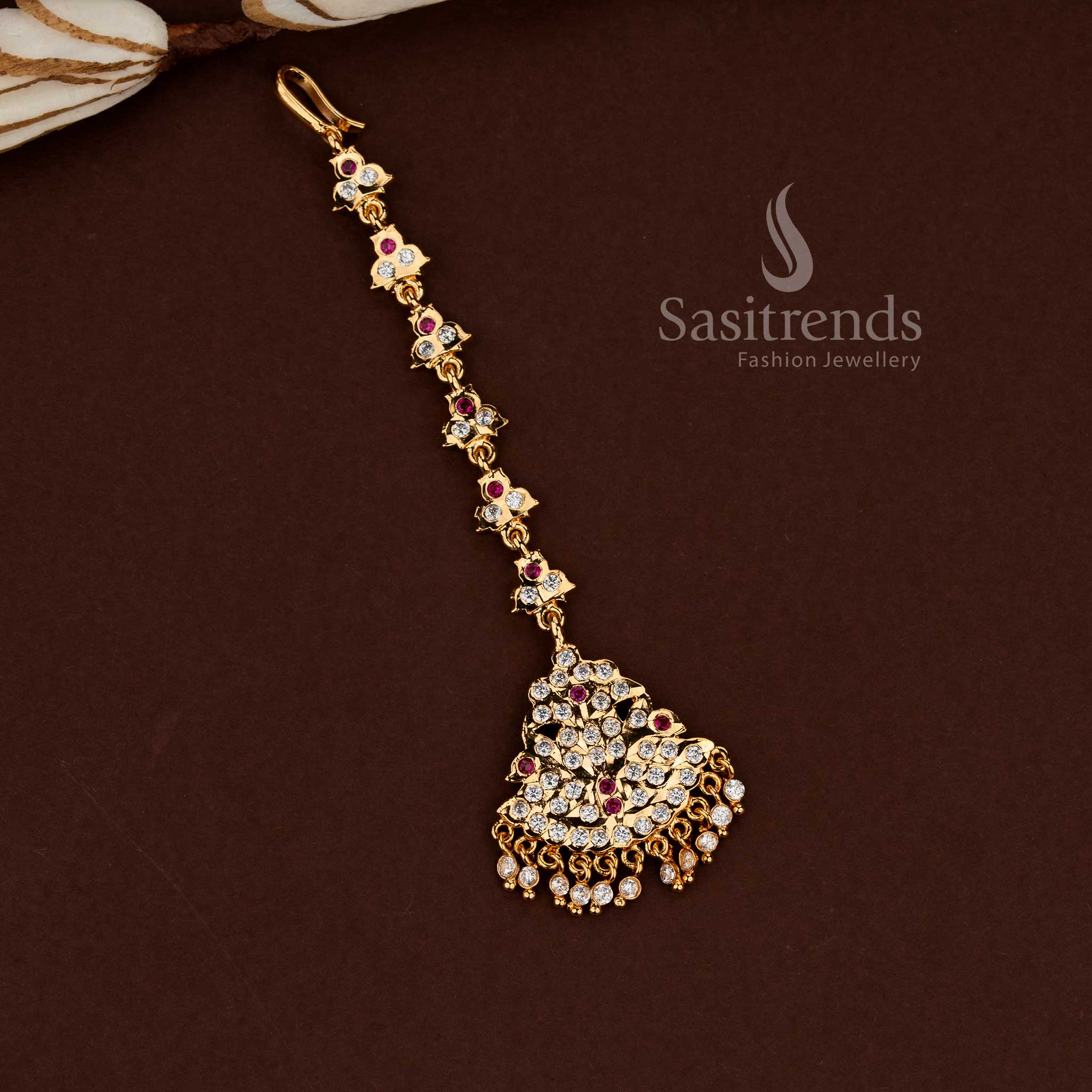 
Sasitrends Impon Gati Micro Gold Plated Maang Tikka Collection traditional wedding jewellery headpiece
