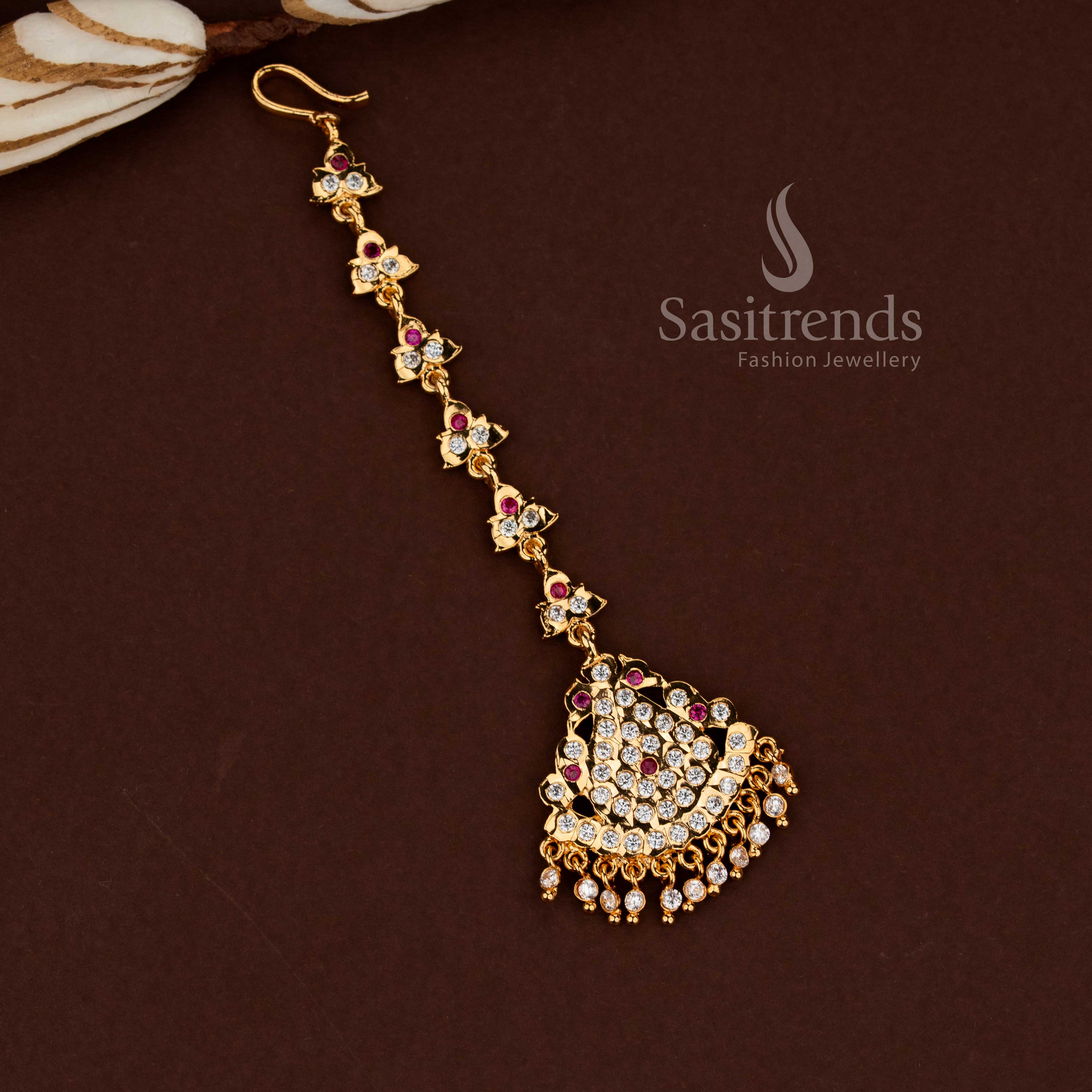 
Sasitrends Impon Gati Micro Gold Plated Maang Tikka Collection classic Indian bridal hair jewellery
