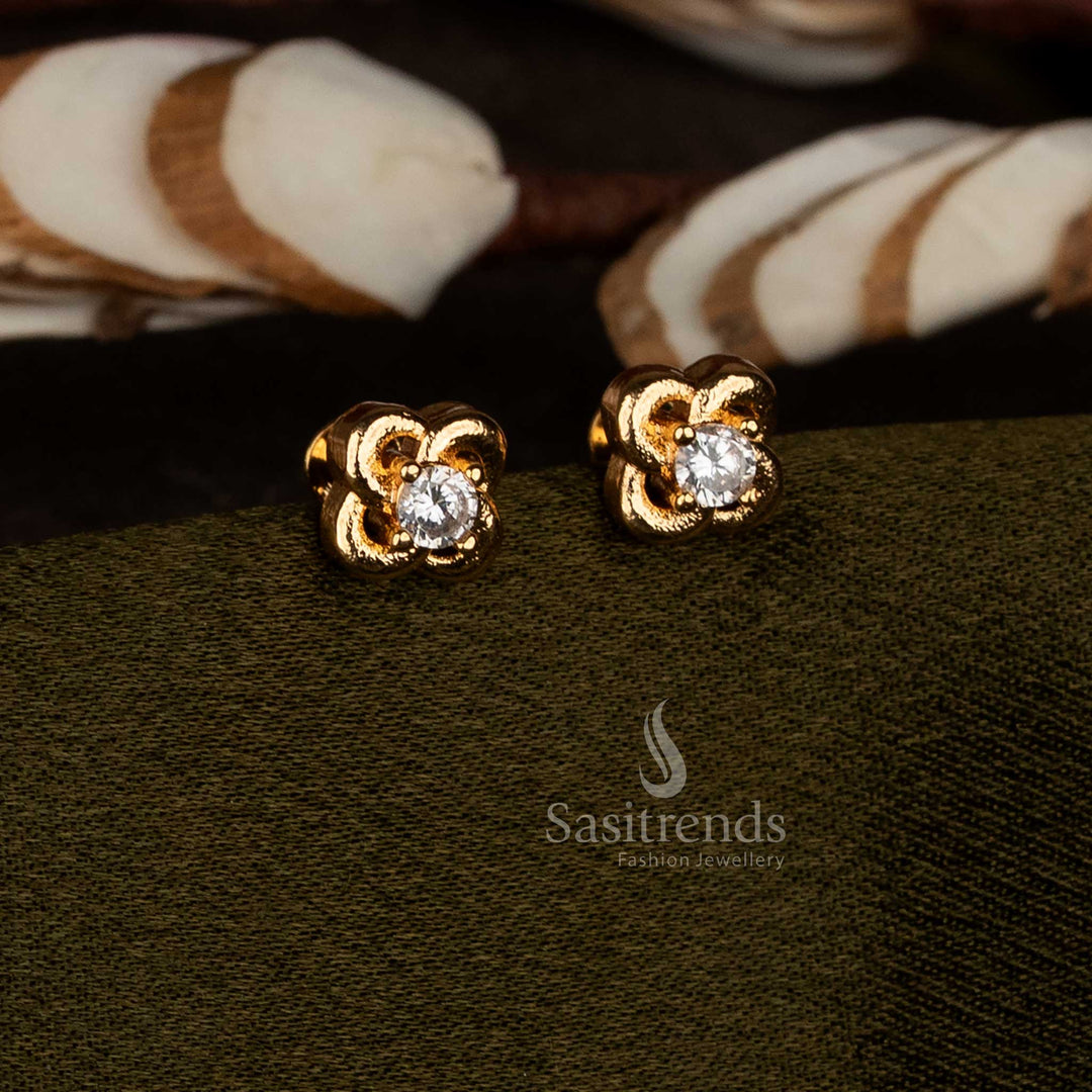 Sasitrends impon micro gold plated ad bloom dot stud earrings 