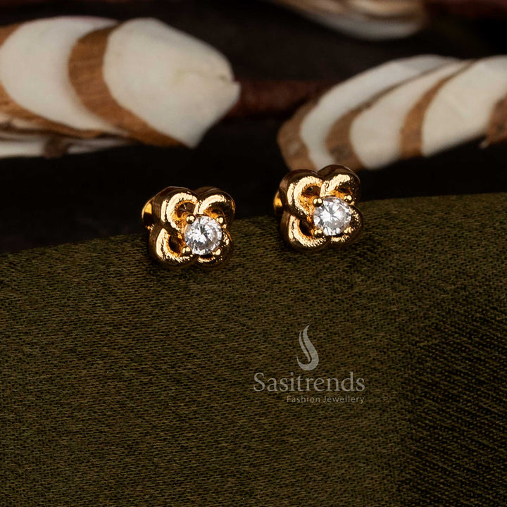 Sasitrends impon micro gold plated ad bloom dot stud earrings 