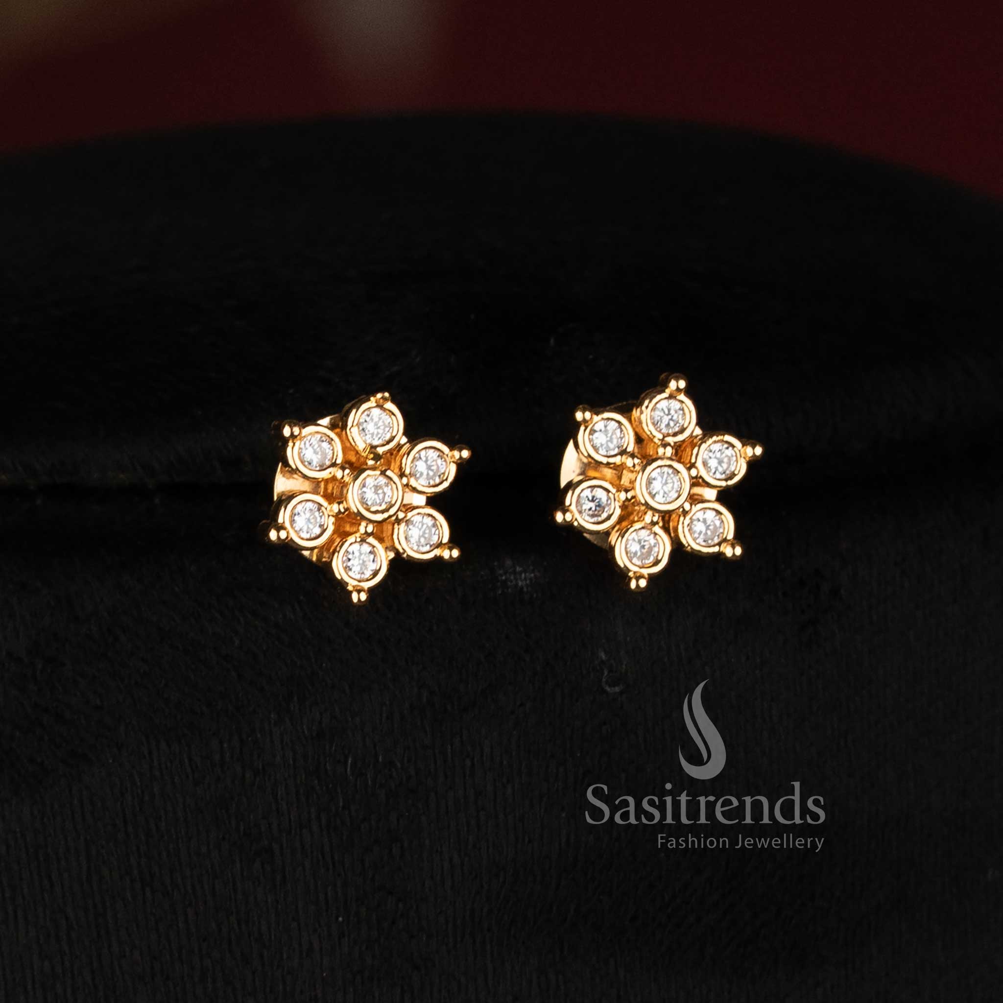 Sasitrends Impon micro gold plated Addigai floral oval short and long jewellery set