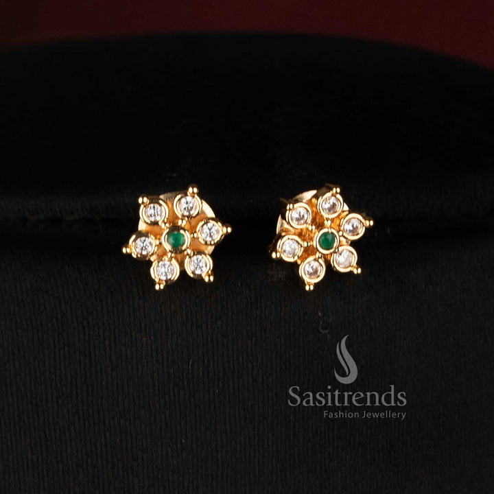 Sasitrends Impon micro gold plated Addigai short and long oval floral necklace