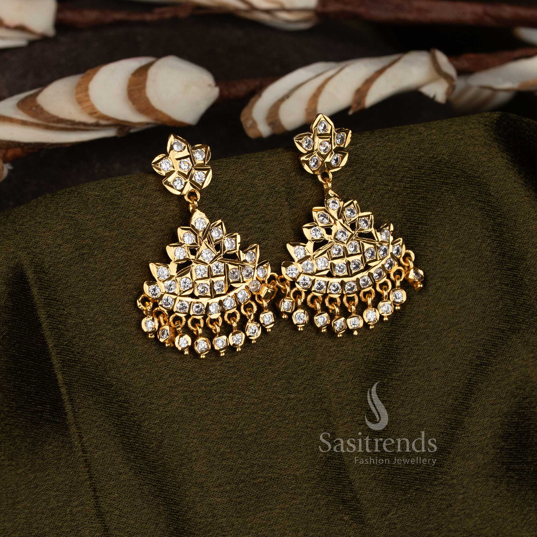 Sasitrends impon micro gold plated trident flower earrings 