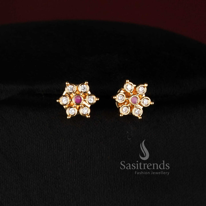 Sasitrends long and short Impon Addigai AD stone floral oval necklace jewellery set
