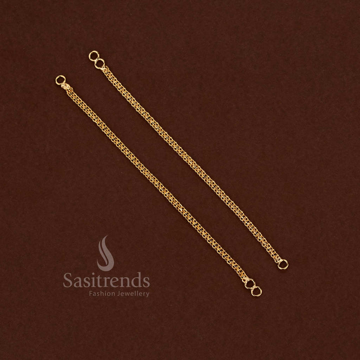 Micro gold plated double link rope chain with thick braided design - Sasitrends